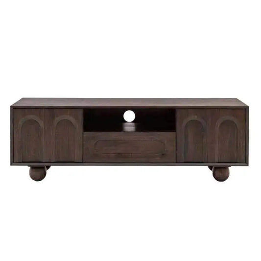 Dark Wood Arched Design Media Unit - The Farthing
