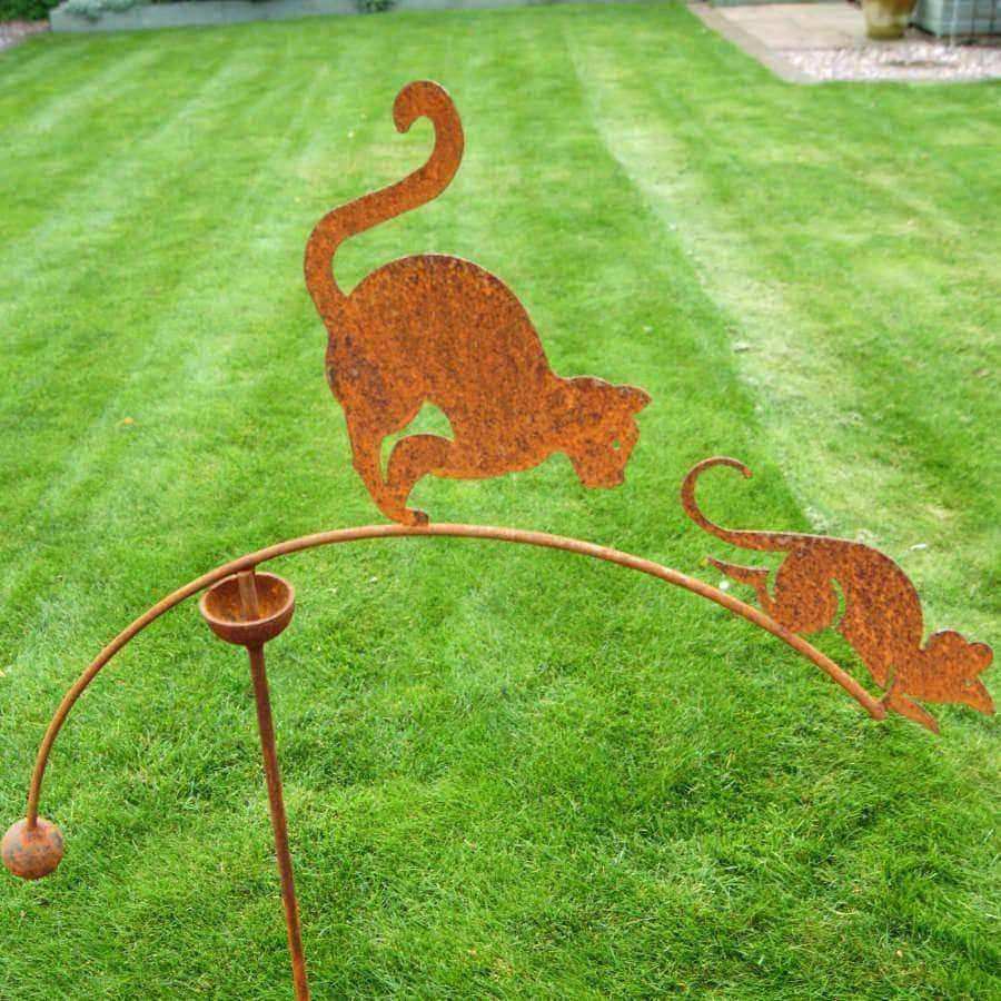 Decorative Balancing Cat & Mouse Garden Rocker - The Farthing