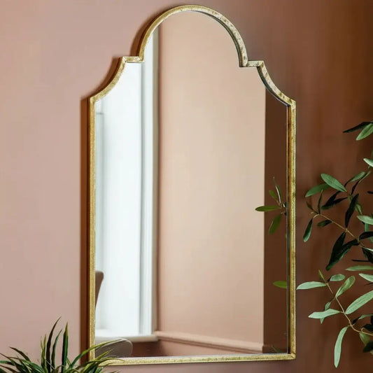 Decorative Distressed Gold Arched Top Portrait Mirror - The Farthing