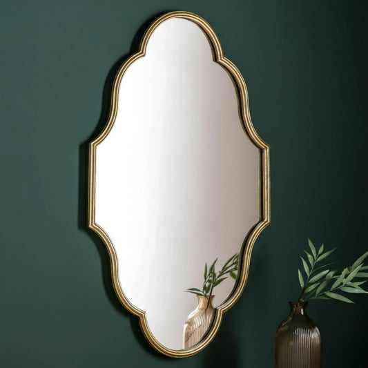 Decorative Distressed Gold Shaped Portrait Mirror - The Farthing