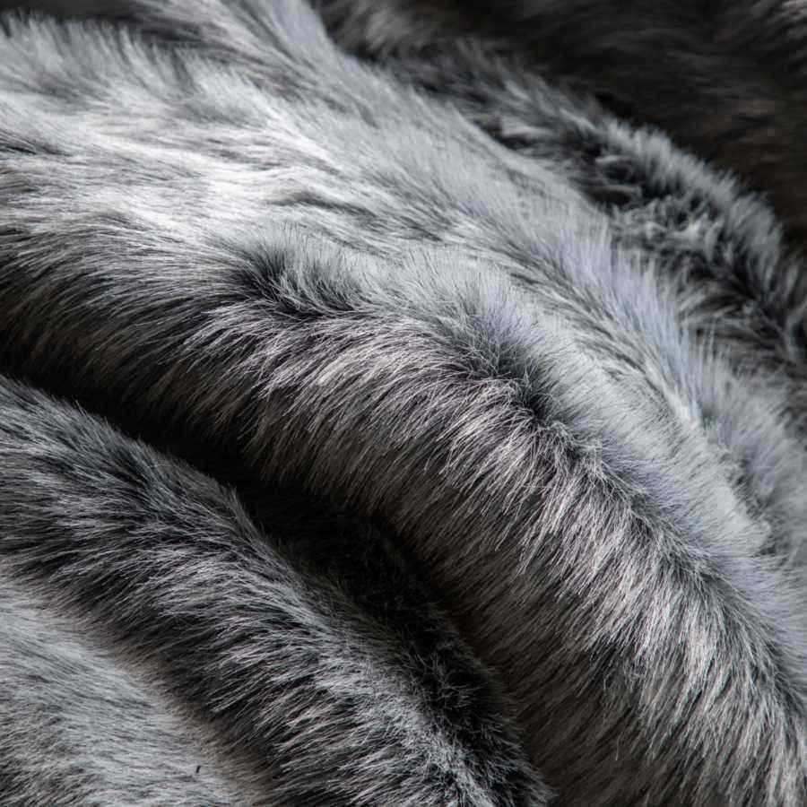 Deep Super Soft Grey Faux Fur Throw - The Farthing