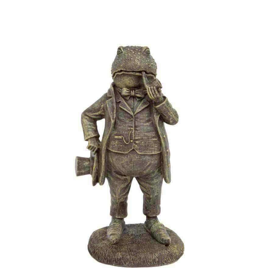 Distressed Finish Mr Toad Garden Ornament - The Farthing