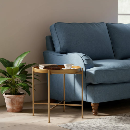 Distressed Gold Tray Table - The Farthing