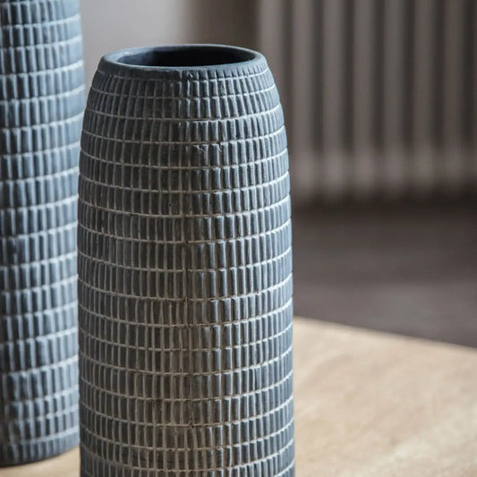 Distressed Grey Stoneware Vases Set of 3 - The Farthing