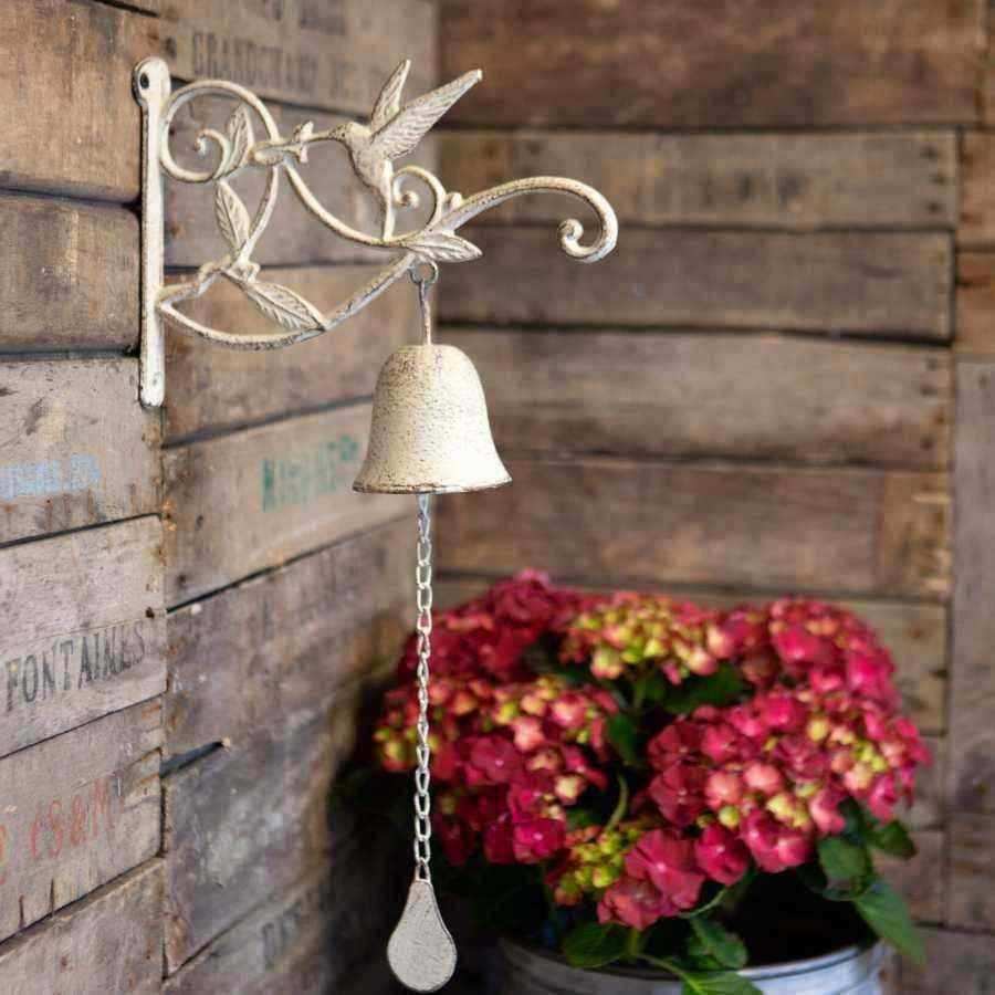 Distressed Hummingbird Garden Wall Bell - The Farthing