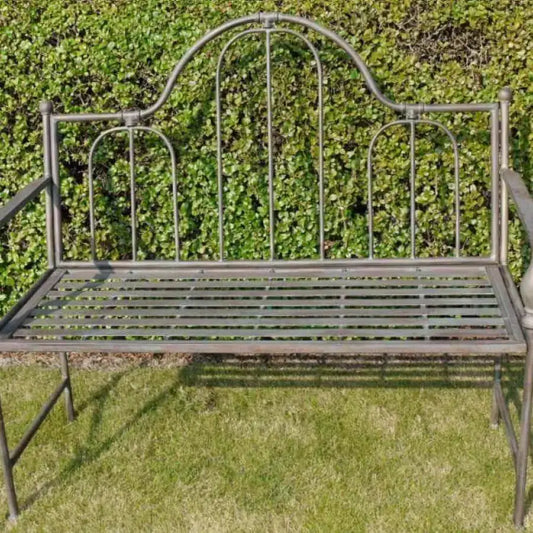 Distressed Iron Garden Bench - The Farthing