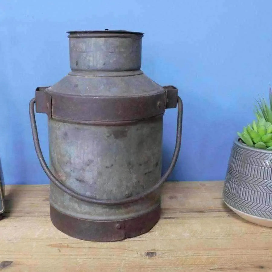 Distressed Metal Milk Churn Planter - The Farthing