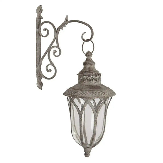 Distressed Ornate Hanging Lantern & Wall Bracket - The Farthing
