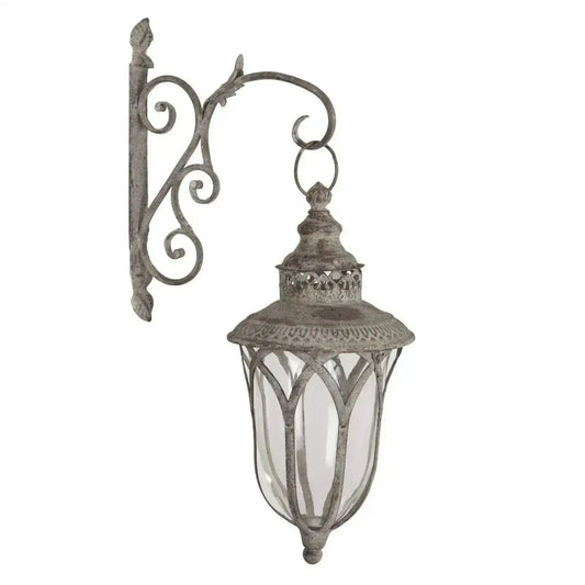 Distressed Ornate Hanging Lantern & Wall Bracket - The Farthing