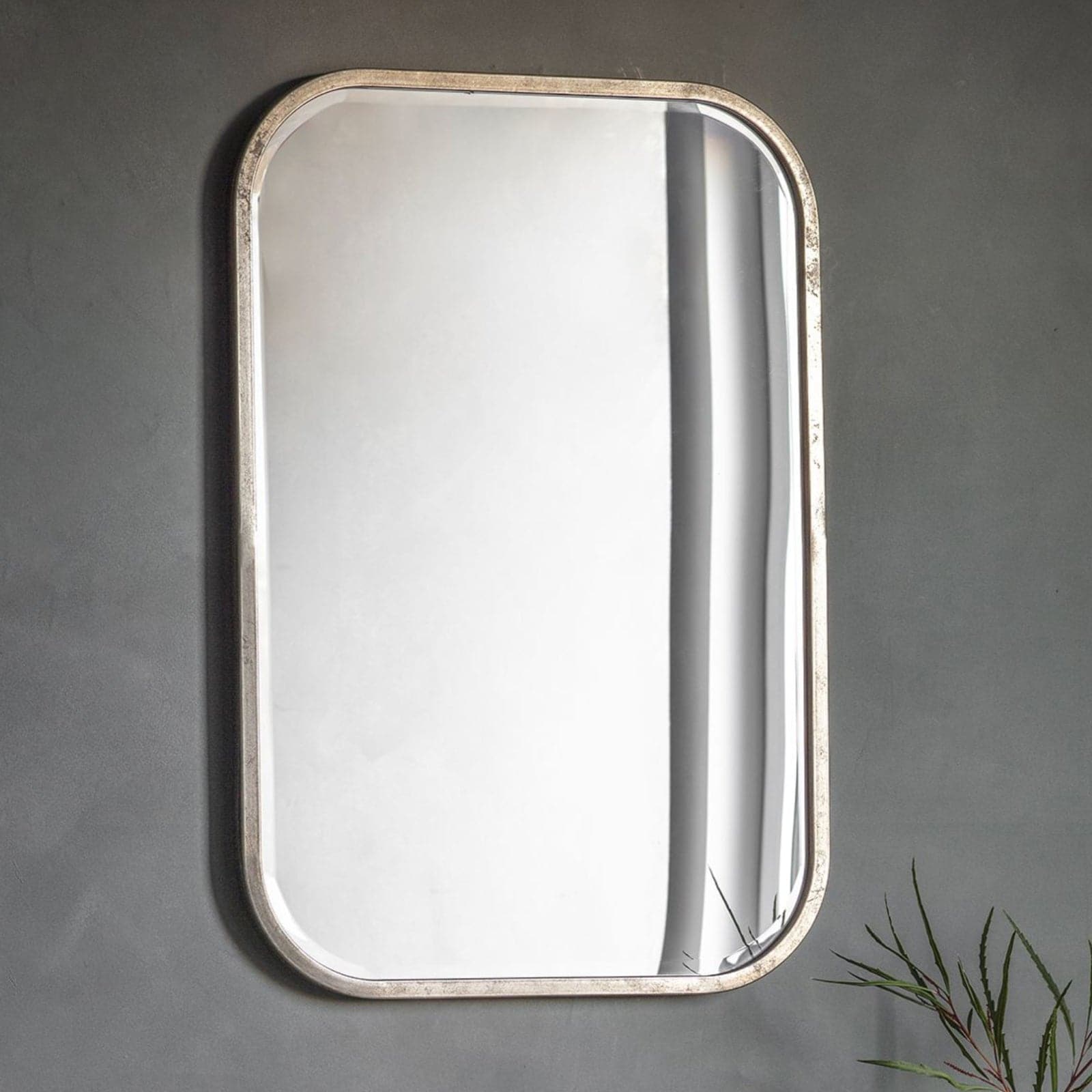 Distressed Rounded Edge Rectangle Wall Mirror - The Farthing