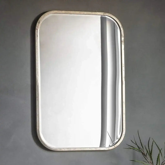 Distressed Rounded Edge Rectangle Wall Mirror - The Farthing