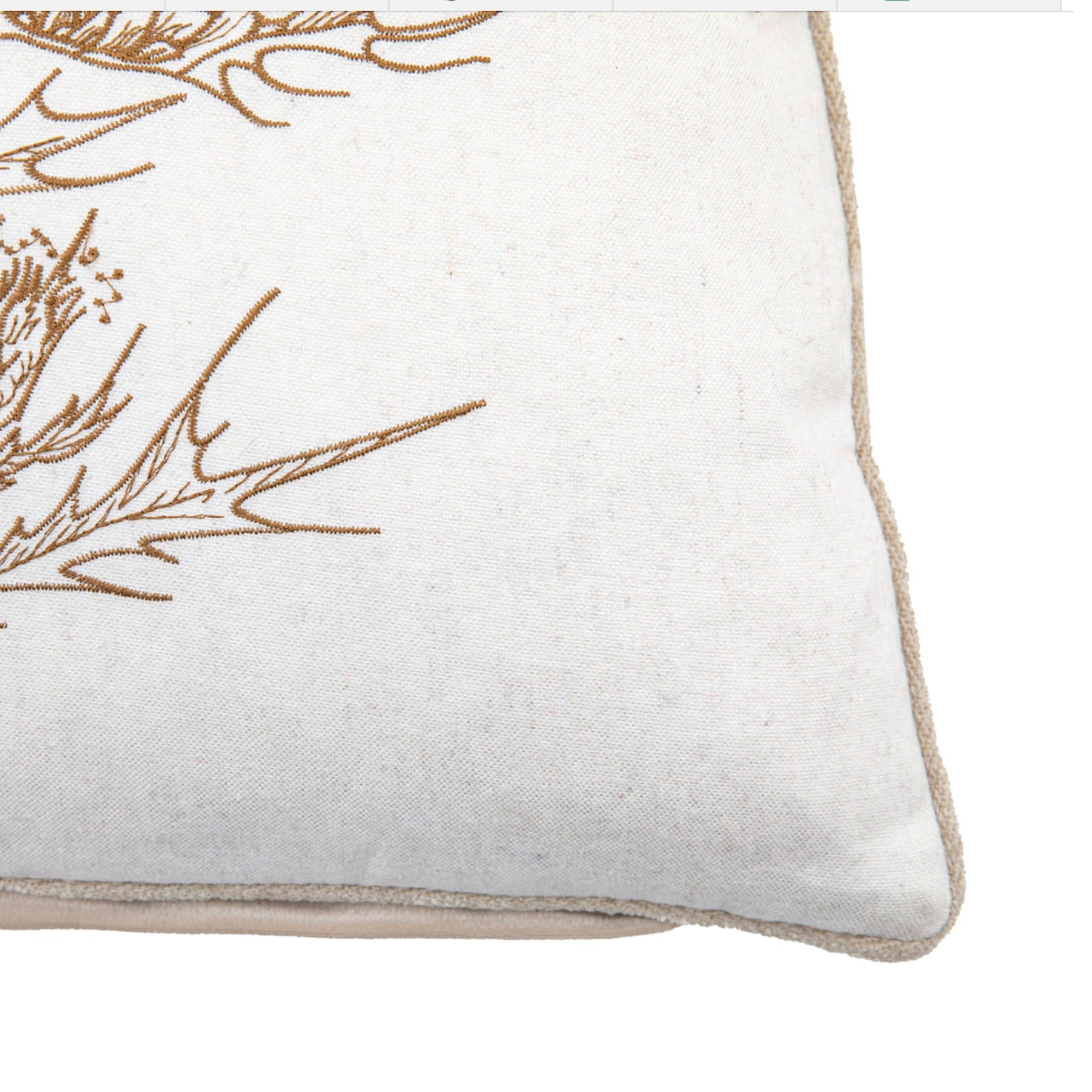 Embroidered Thistle Cushion Cover - The Farthing