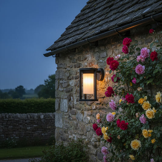 Exterior Black Cylinder Downlighting Wall Light - The Farthing