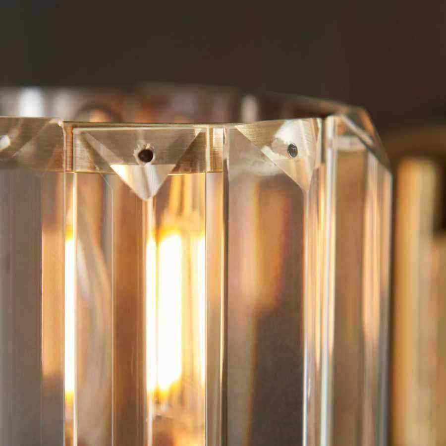 Faceted Glass & Antique Brass Pendant Light - The Farthing