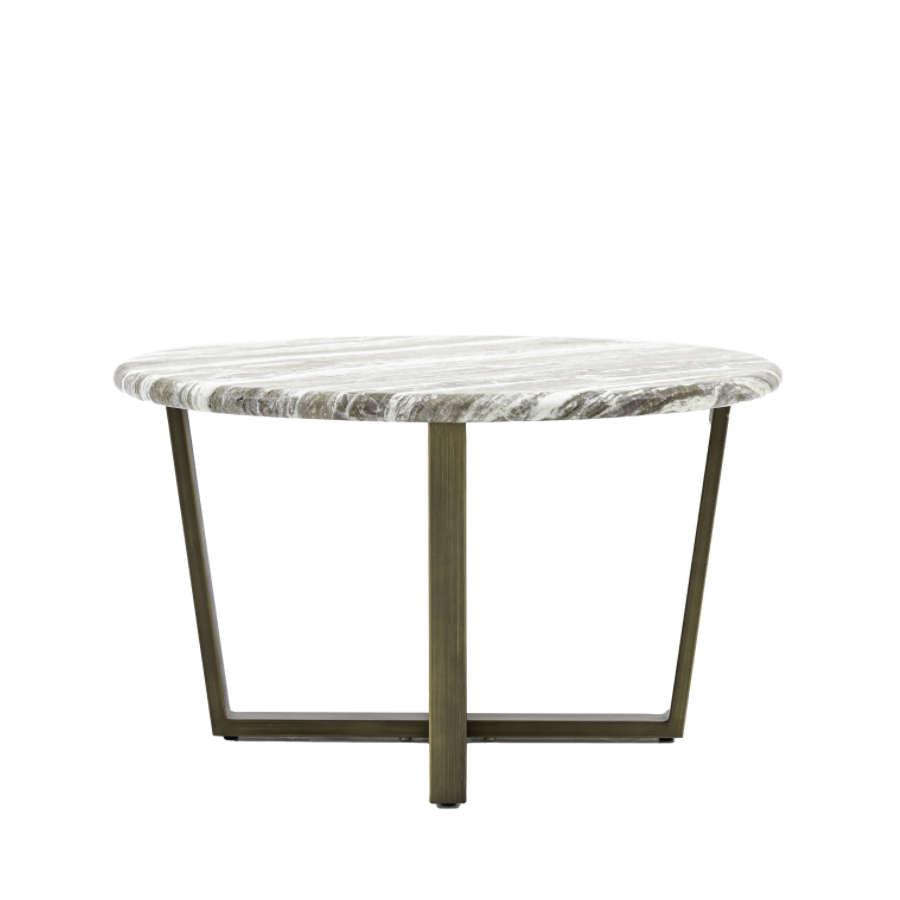 Faux Green Marble Topped Antique Bronze Legged Coffee Table - The Farthing