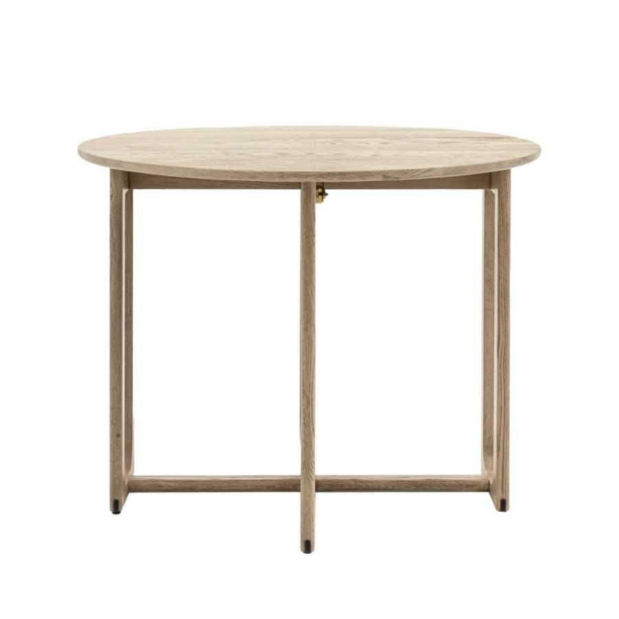 Folding Round Nordic Smoked Oak Dining Table - The Farthing