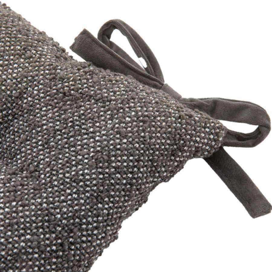 Grey Boucle Tie On Seat Pad - The Farthing