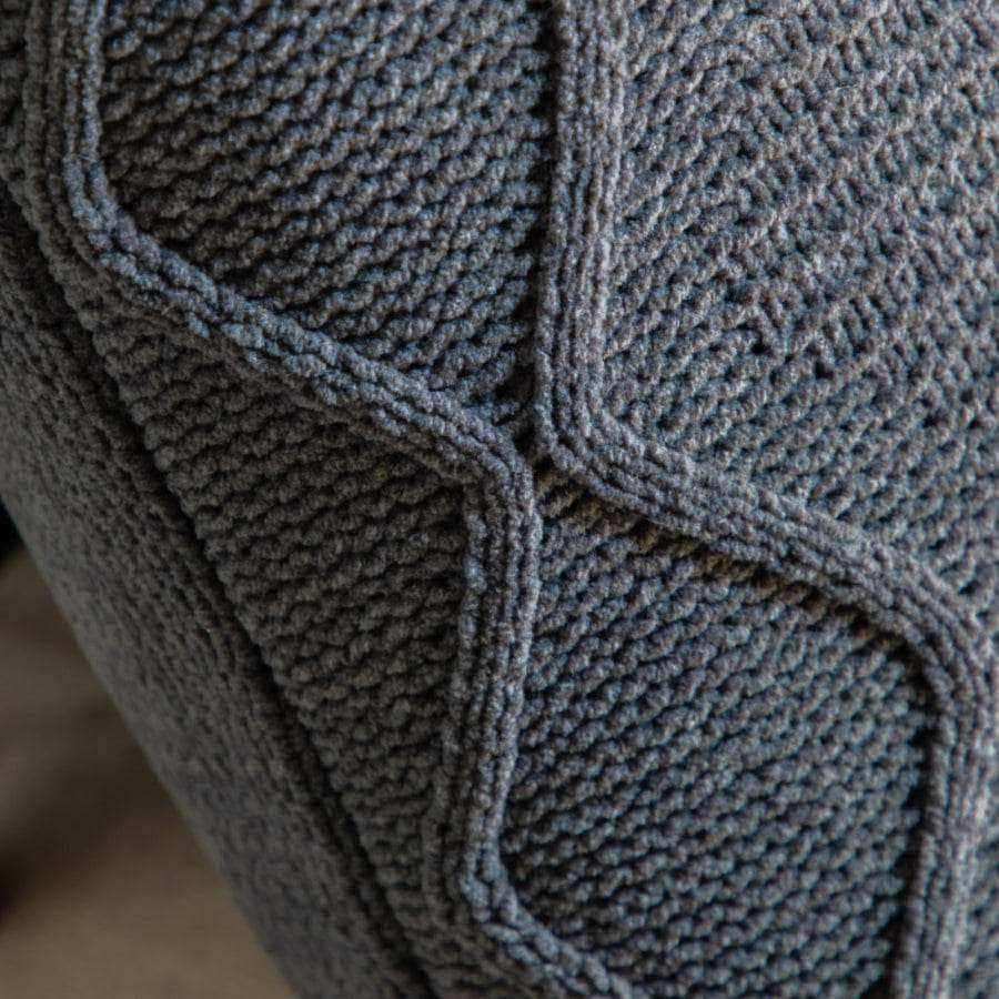 Grey Chunky Cable Knit Cushion Cover - The Farthing