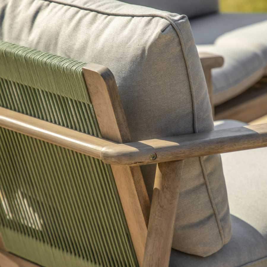 Grey Cushion and Wood Outdoor Lounge Sofa Set - The Farthing