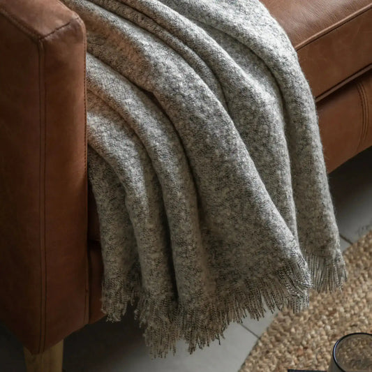 Grey Melange Throw - The Farthing