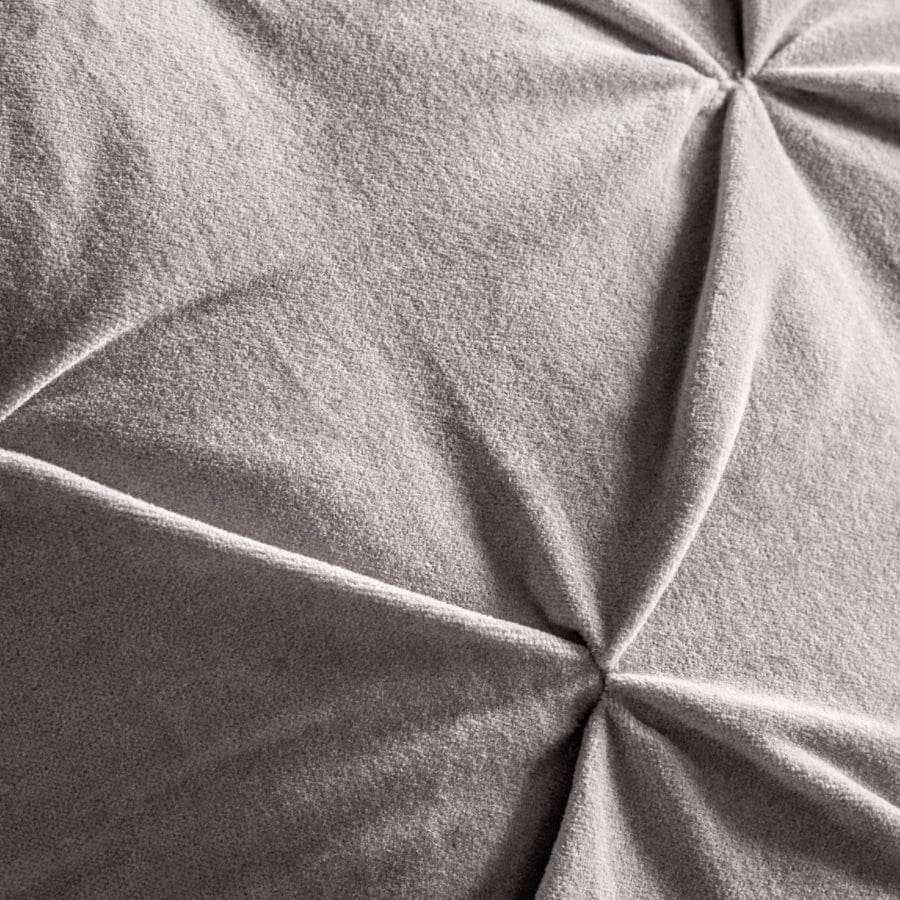Grey Velvet Pin-Tucked Cushion - The Farthing