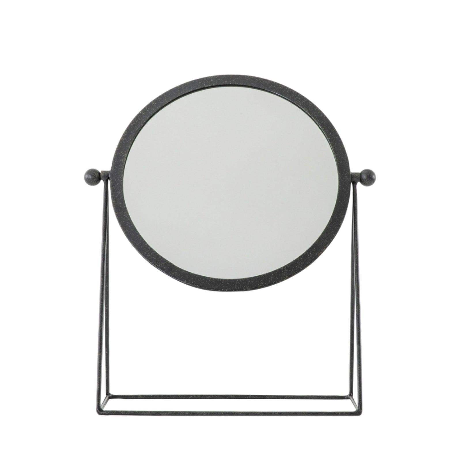 Industrial Antiqued Black Table Mirror - The Farthing