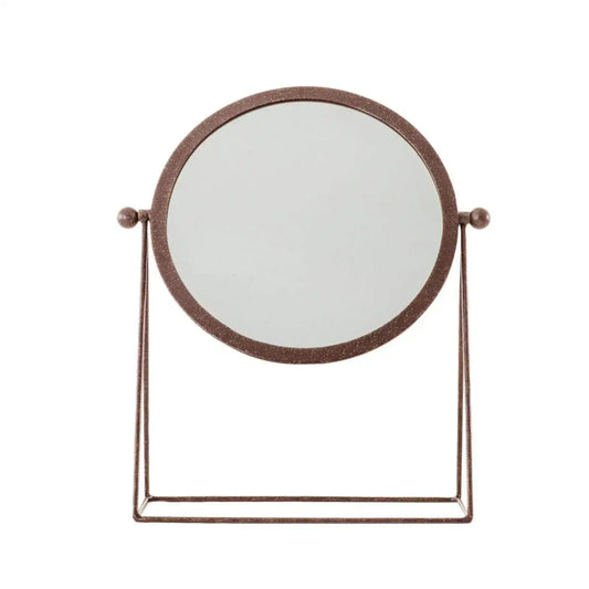 Industrial Antiqued Copper Table Mirror - The Farthing