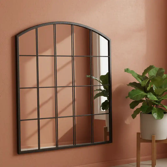 Industrial Arched Top Window Wall Mirror