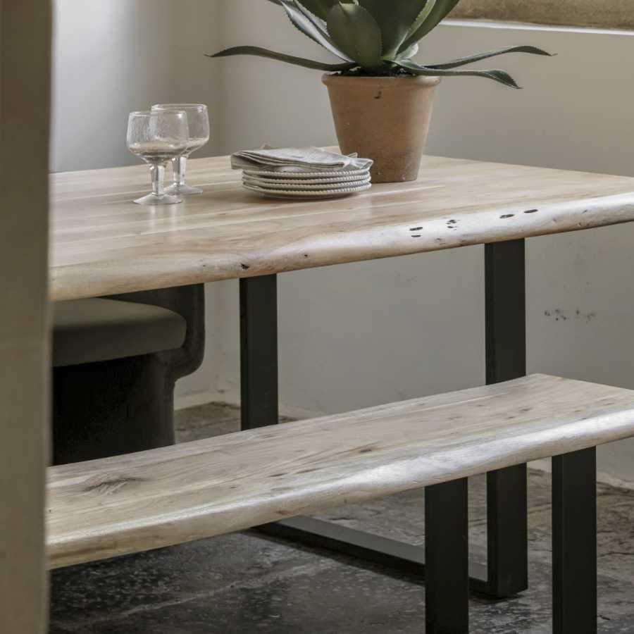 Industrial Loft Acacia Wood Dining Bench - The Farthing