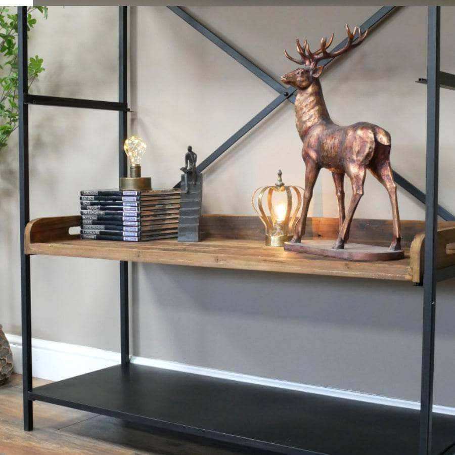 Industrial Metal and Wood Display Shelf Unit - The Farthing