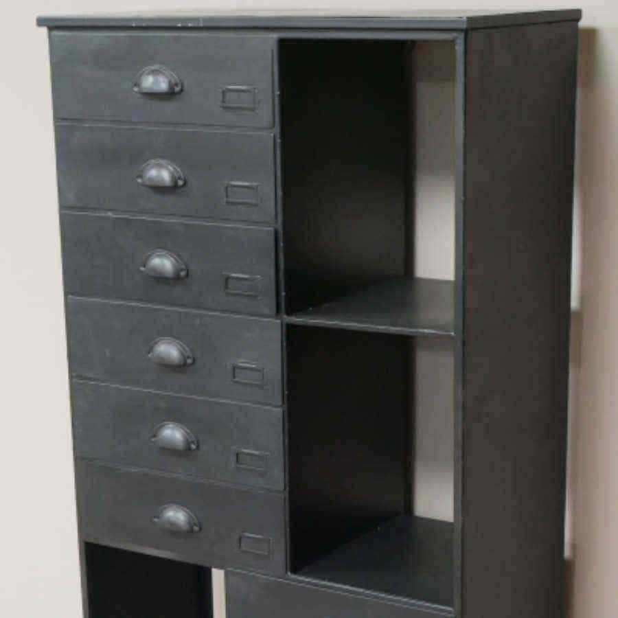 Industrial Metal Drawer & Shelf Cabinet - The Farthing