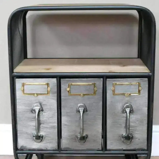 Industrial Pull Out Drawer Side Cabinet - The Farthing