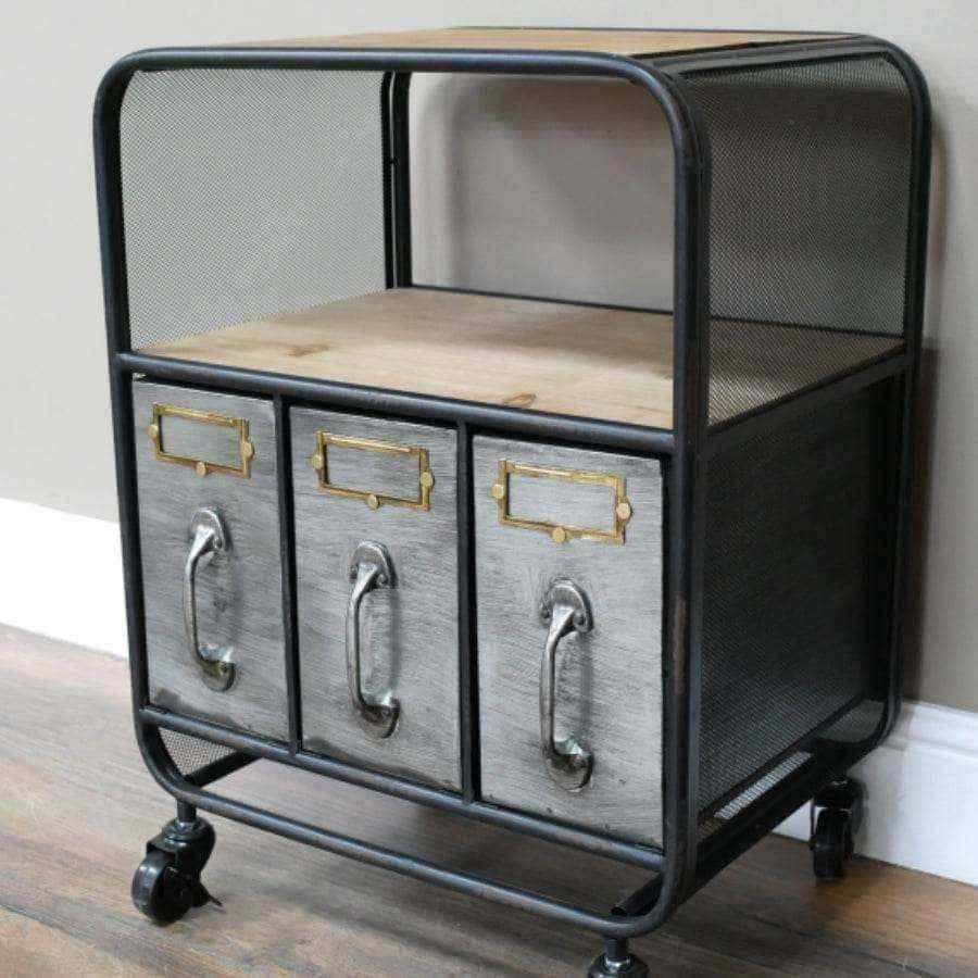 Industrial Pull Out Drawer Side Cabinet - The Farthing