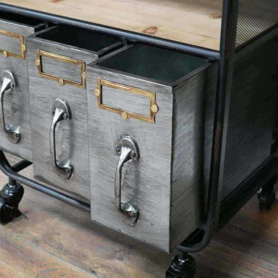 Industrial Pull Out Drawer Side Cabinet - The Farthing