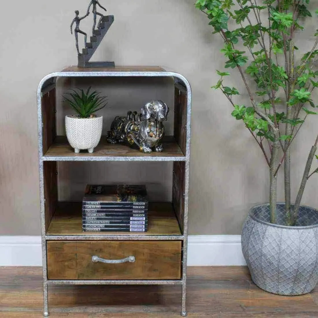 Industrial Rounded Edge Croft Side Cabinet - The Farthing