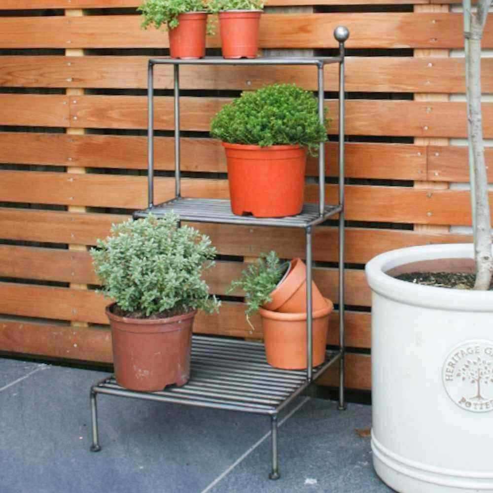 Industrial Steel Plant Pot Stand - Medium - The Farthing