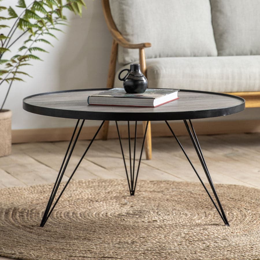Industrial Style Angular Legs Coffee Table - The Farthing