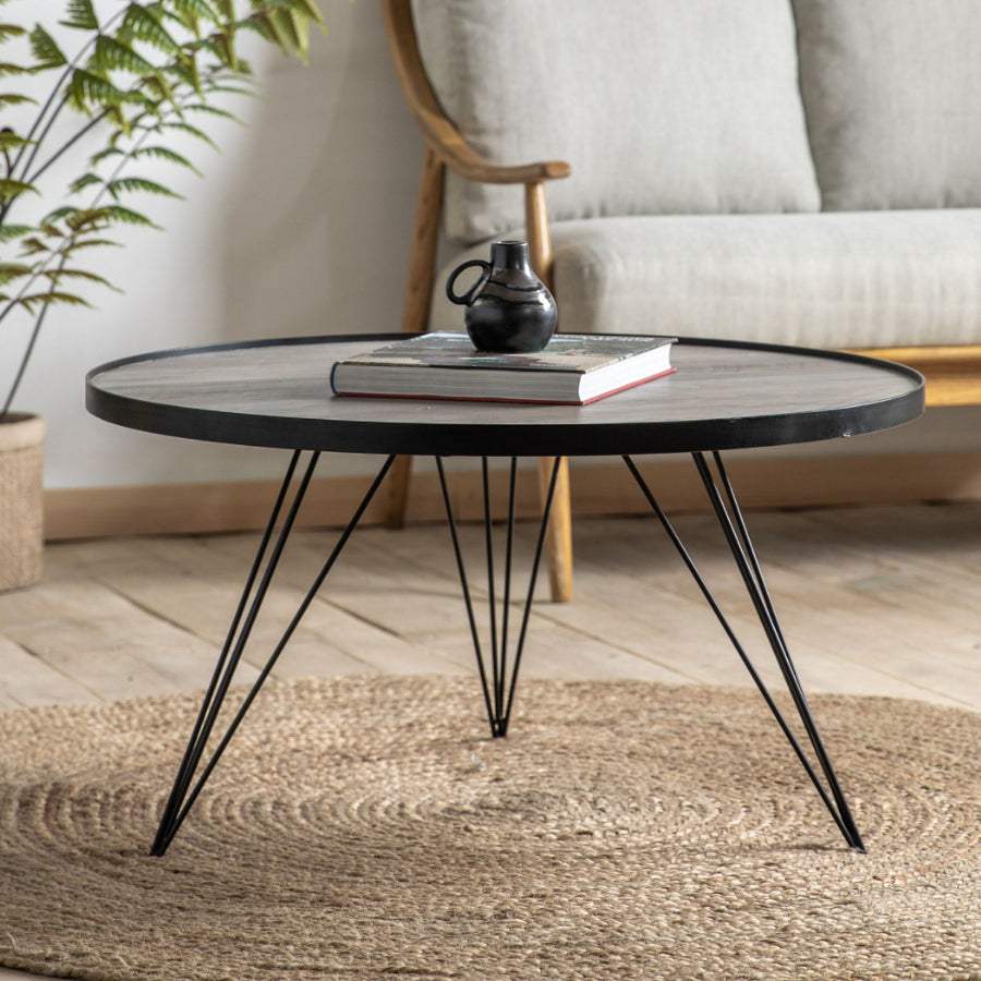 Industrial Style Angular Legs Coffee Table - The Farthing
