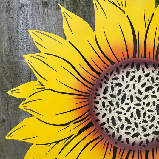Large Yellow Sunflower Garden Wall Art - The Farthing