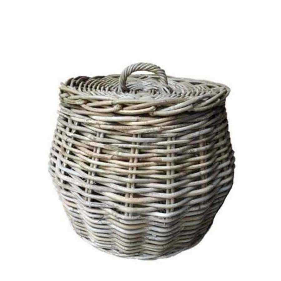 Low Round Laundry Basket with Lid - The Farthing