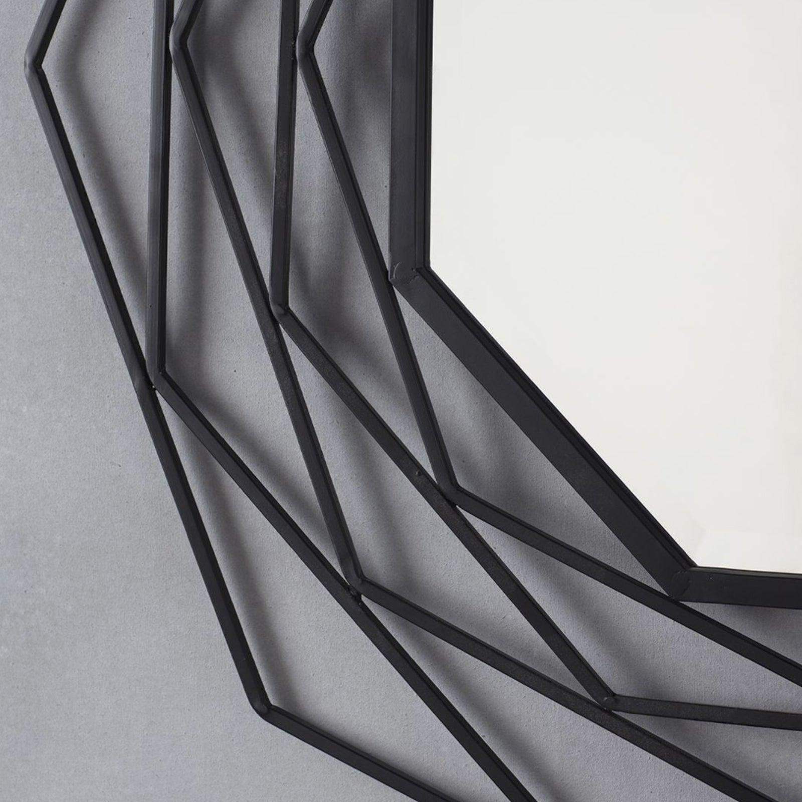 Matt Black Industrial Art Deco Inspired Wall Mirror - The Farthing