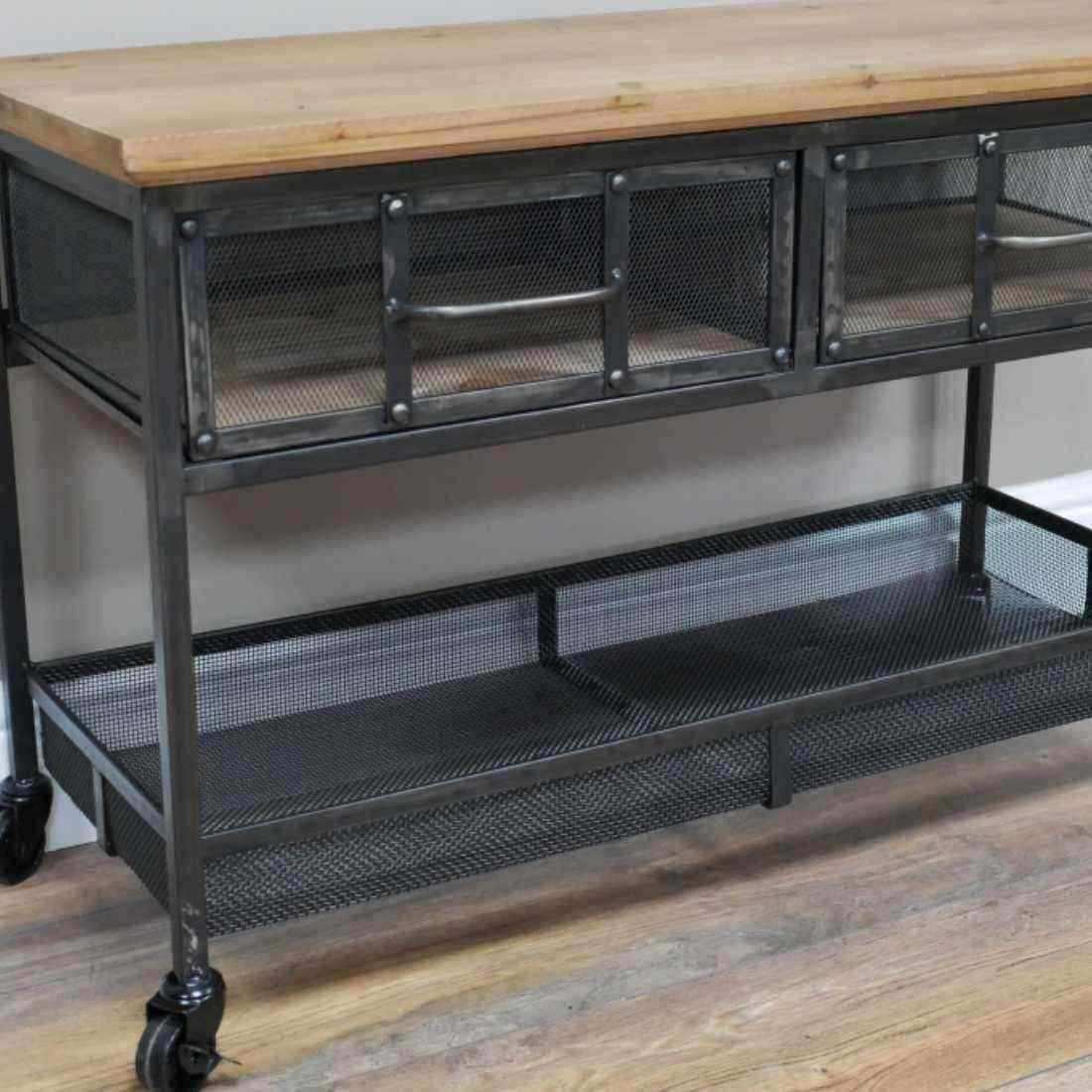 Mesh Drawer Industrial Inspired Cabinet - The Farthing