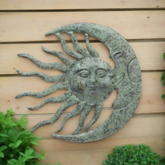 Metal Sun & Moon Face Wall Plaque - The Farthing