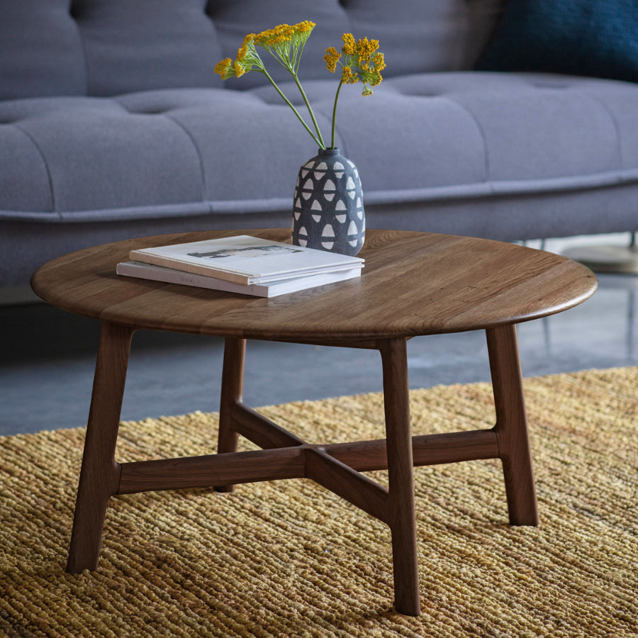 Mid Century Styled Dark Wood Coffee Table - The Farthing