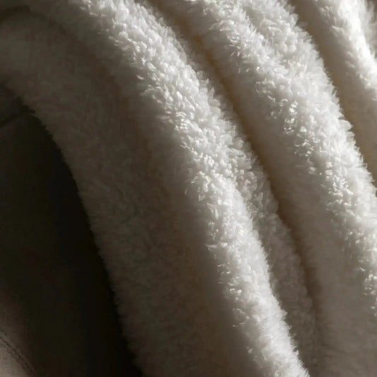 Natural Plain Teddy Throw - The Farthing