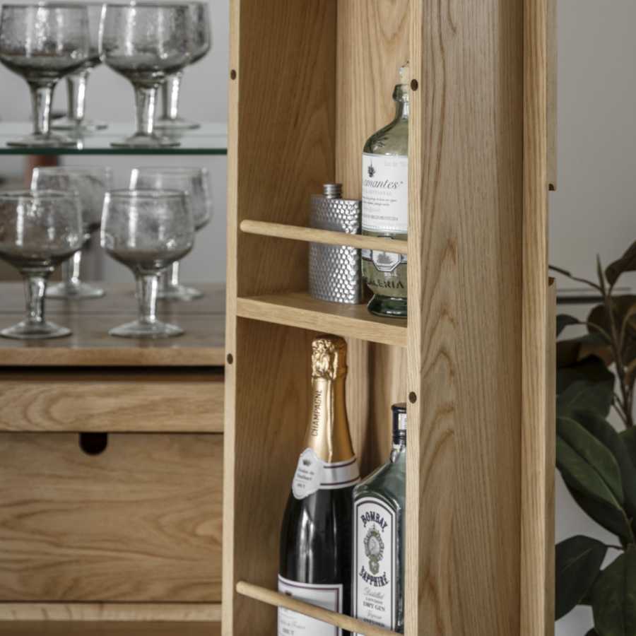 Nordic Styled Oak Cocktail Drinks Cabinet - The Farthing