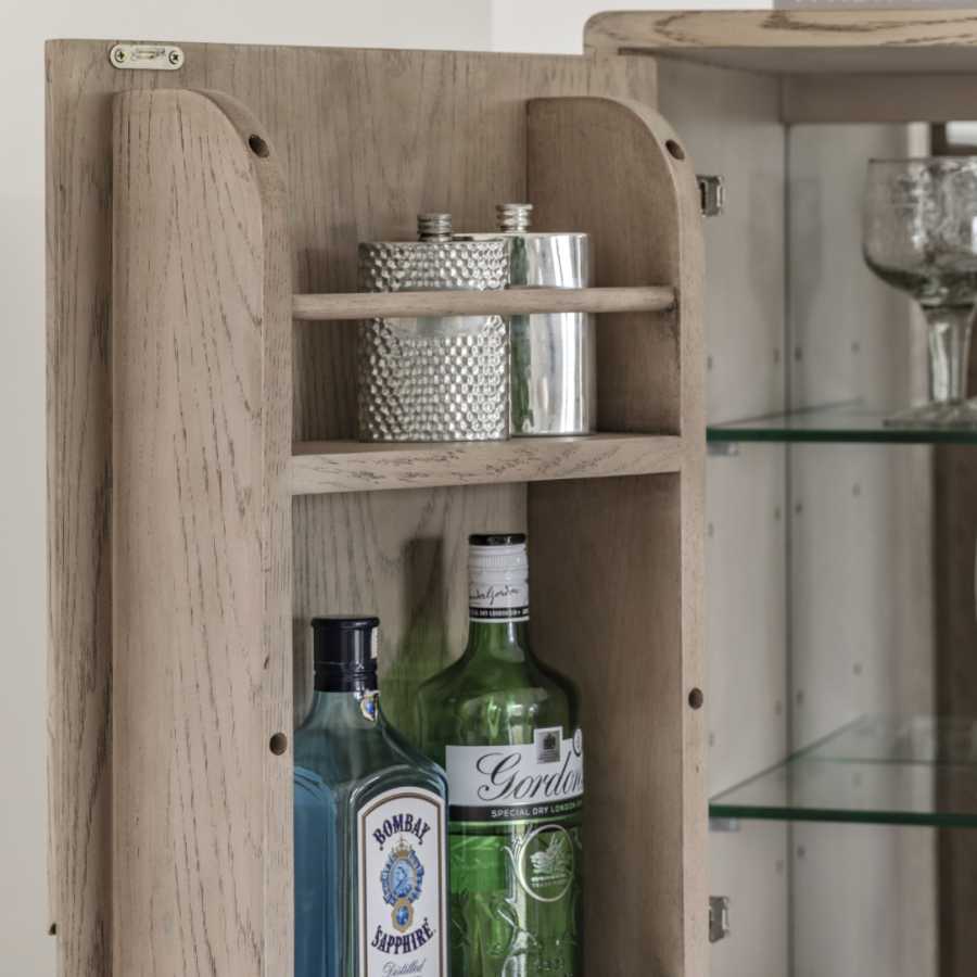 Nordic Styled Smoked Oak Cocktail Drinks Cabinet - The Farthing