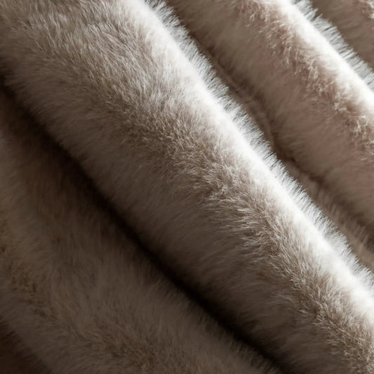 Oatmeal Faux Fur Throw - The Farthing