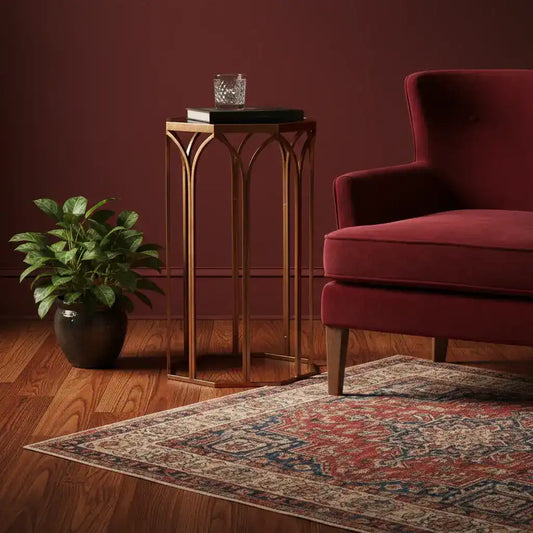 Octagonal Mirror Top Side Table