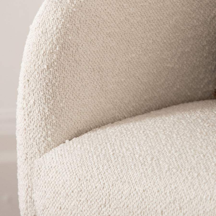 Off White Boucle Fabric Tub Chair - The Farthing